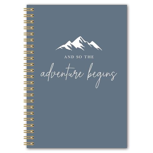 BEHIFL Blue Adventure Travel Camping Spiral Notebook Journal، مجلة هدايا المسافرين العربة، وهكذا تبدأ المغامرة دفتر الملاحظات، هدايا لمحبي التخييم، 5.5 × 8.3 بوصة in Saudi Arabia