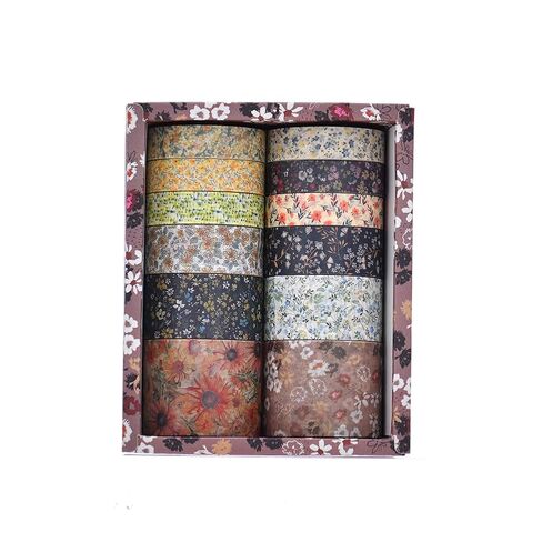 12 Rolls Vintage Washi Tape Set Floral Letter Flower Writable DIY Crafts Decorative Tapes for Scrapbook Junk Journal Supplies in Saudi Arabia