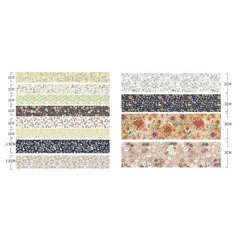 12 Rolls Vintage Washi Tape Set Floral Letter Flower Writable DIY Crafts Decorative Tapes for Scrapbook Junk Journal Supplies in Saudi Arabia