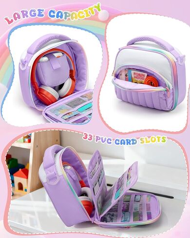 Quilted Travel Case Compatible with Yoto Mini (with 33 Card Slots), Carrying Case Compatible with 2024 Yoto Mini, Headphone and Accessories, Purple in Saudi Arabia