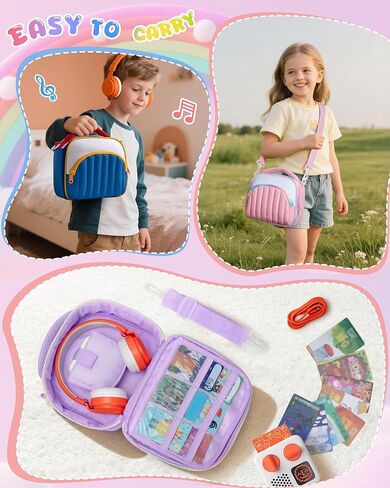 Quilted Travel Case Compatible with Yoto Mini (with 33 Card Slots), Carrying Case Compatible with 2024 Yoto Mini, Headphone and Accessories, Purple in Saudi Arabia