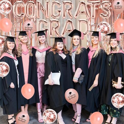 Graduation Decorations 2024 Rose Gold Congrats Grad Party Supplies We are So Proud of You Banner Congrats Grad Cake Topper Balloon 2024 Foil Balloon for School Graduation Party in Saudi Arabia