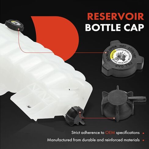 A-Premium Heavy Duty Pressurized Engine Coolant Overflow Recovery Reservoir Tank [with Cap & Sensor] Compatible with Kenworth T680, T880, 2017 2018 2019 2020 2021, Front, Replaces# DR10400, DR104004 in Saudi Arabia