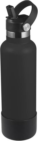 غطاء من القش للقارورة المائية، أغطية بقش للقارورة المائية، غطاء ستاو للفم القياسي 18 21 24 أونصة، غطاء بديل لملحقات زجاجة المياه المائية، أسود in Kuwait