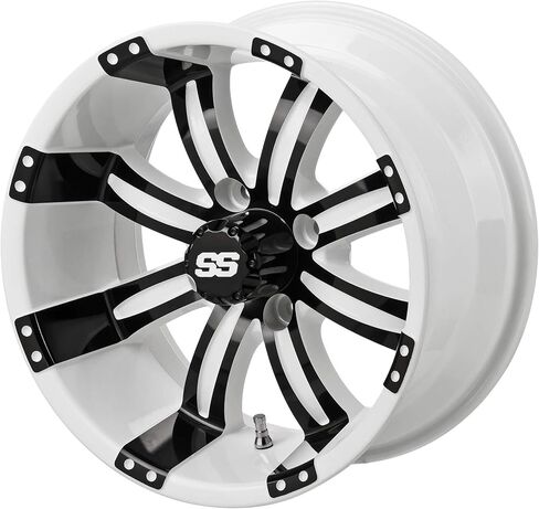 RM Cart 12" Casino White/Black on 215/40-12 LSI Elite Tires (Set of 4), Fits Club Car & EZGo Carts, Golf Cart Tires and Wheels Combo in Saudi Arabia