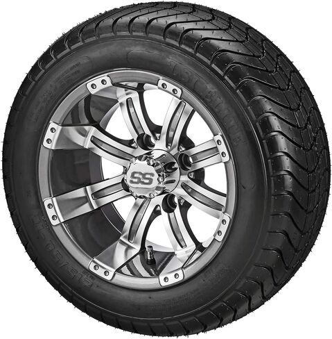 RM Cart 12" Casino White/Black on 215/40-12 LSI Elite Tires (Set of 4), Fits Club Car & EZGo Carts, Golf Cart Tires and Wheels Combo in Saudi Arabia
