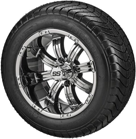 RM Cart 12" Casino White/Black on 215/40-12 LSI Elite Tires (Set of 4), Fits Club Car & EZGo Carts, Golf Cart Tires and Wheels Combo in Saudi Arabia