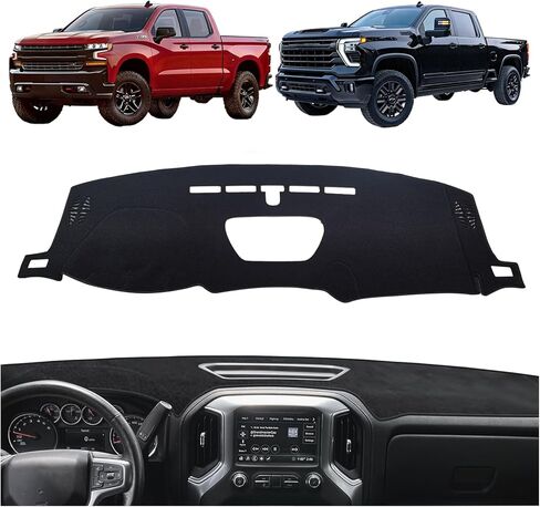 Dash Cover Dashboard Fit for GMC Sierra 1500 2500HD 3500HD Accessories, Dash Cover Mat for Chevy Chevrolet Silverado 2019 2020 2021 2022 2023 2024 2025 Nonslip Sunshade Protector No Glare in Saudi Arabia