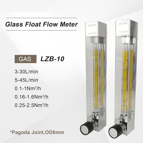 LZB-10 Glass Tube Flow Meter 500-5000 L/h Vertical Variable Area Rotameter for Water Air Gas Liquid with Valve(0.25-2.5Nm3-h) in Saudi Arabia