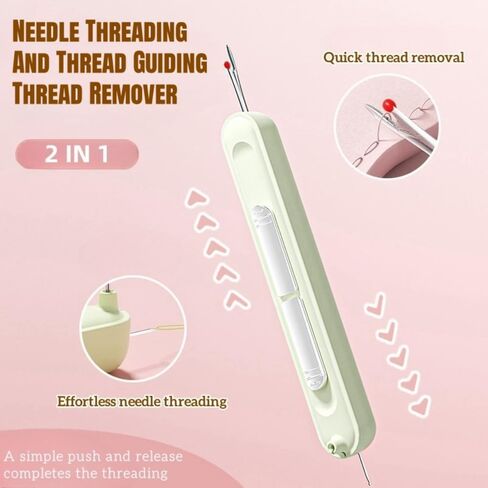EgamyClow Upgraded 2-in-1 Multifunctional Automatic Needle Threader & Seam Ripper Set, Quilting and Sewing Supply Kit, Quick Loop Needle Threader Compatible with Sewing Machines in Saudi Arabia