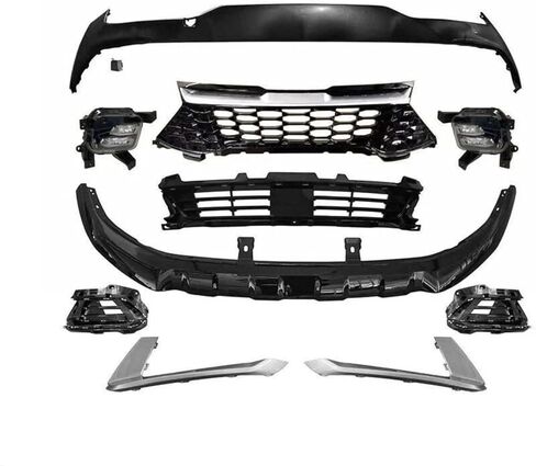 Complete Front Bumper Set Compatible with 2023-2024 Kia Sportage, Unpainted ABS Plastic, Replace OE# K1014115-A Without Sensor Holes in Saudi Arabia