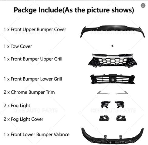 Complete Front Bumper Set Compatible with 2023-2024 Kia Sportage, Unpainted ABS Plastic, Replace OE# K1014115-A Without Sensor Holes in Saudi Arabia