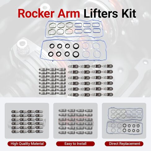 Rocker Arm Lifters Kit with Valve Cover Gasket for Dodge Challenger Charger Journey, for Chrysler 200 300, for Cherokee Wrangler 3.6L 2011-2016 Replace OE 5184296AH 5184332AA 5184596AE in Kuwait