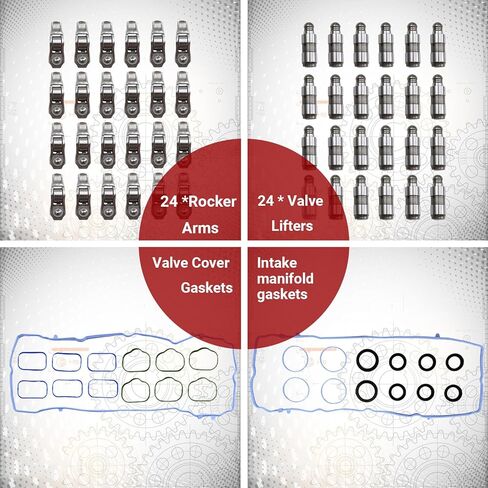 Rocker Arm Lifters Kit with Valve Cover Gasket for Dodge Challenger Charger Journey, for Chrysler 200 300, for Cherokee Wrangler 3.6L 2011-2016 Replace OE 5184296AH 5184332AA 5184596AE in Kuwait