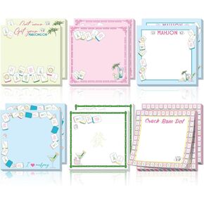 12 قطعة من وسادات ماهجونج اللاصقة مقاس 3 × 3 بوصة ملاحظات لاصقة ملونة لمحبي هدايا ماه جونغ وإكسسوارات ماهجونغ ومستلزمات تزيين حفلات أعياد الميلاد وأعياد الميلاد من ماه جونغ in Kuwait