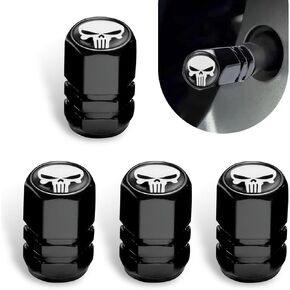 4PCS Skull Valve Stem Caps, Aluminum Alloy Tire Valve Caps, Universal Dustproof Tire Stem Covers, Cool Car Wheels Protection Accessories, for Auto, Sedan, Motorcycles, Bikes (Red) in Saudi Arabia