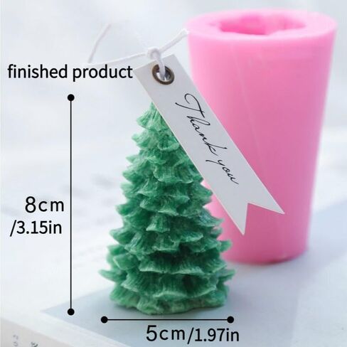 Christmas Tree Silicone Mold DIY Cedar Shape for Wax Gypsum Plaster Candle Making Craft Resin Cube in Saudi Arabia