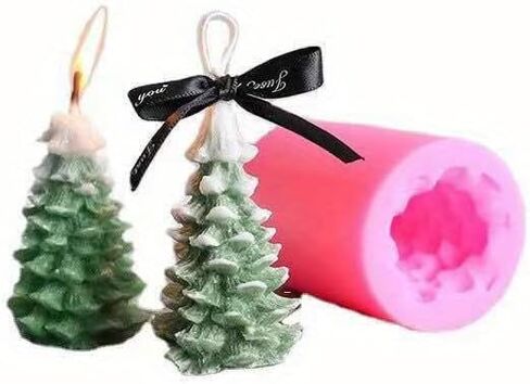 Christmas Tree Silicone Mold DIY Cedar Shape for Wax Gypsum Plaster Candle Making Craft Resin Cube in Saudi Arabia