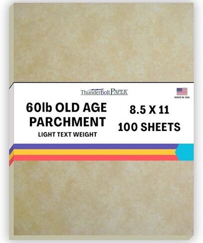 25 Old Age Parchment 60# Text (=24# Bond) Paper Sheets - 12 X 18 Inches Poster | Large Size - 60 Pound is Not Card Weight - Vintage Colored Old Parchment Semblance in Saudi Arabia