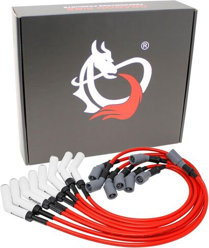 DRAGON FIRE PERFORMANCE Direct Fit High Temperature Ceramic 8mm Low Ohm Spark Plug Wire Set Compatible With 2000-2010 Mercruiser 496 8.1L HO MAG Engines Replaces 84‑888740 Oem Fit PWJ310 in Saudi Arabia