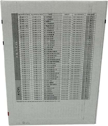 طقم تغيير الزيت Yamalube 0W40 الاصطناعي بالكامل متوافق مع 2008-2014 Yamaha FX Nytro RTX Snowmobile in Saudi Arabia