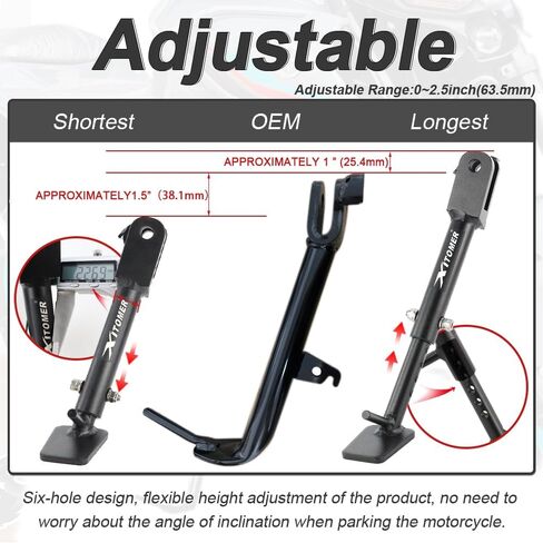 Xitomer 1.5'' Lowering Links + 2.5" Adjustable Kickstand Compatible with MT-03 2016-2024, YZF-R3 2015-2024 Suspension Links Motorcycle Kickstand in Saudi Arabia