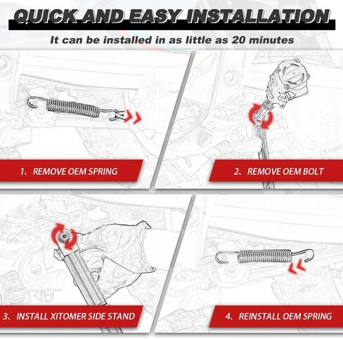Xitomer 1.5'' Lowering Links + 2.5" Adjustable Kickstand Compatible with MT-03 2016-2024, YZF-R3 2015-2024 Suspension Links Motorcycle Kickstand in Saudi Arabia