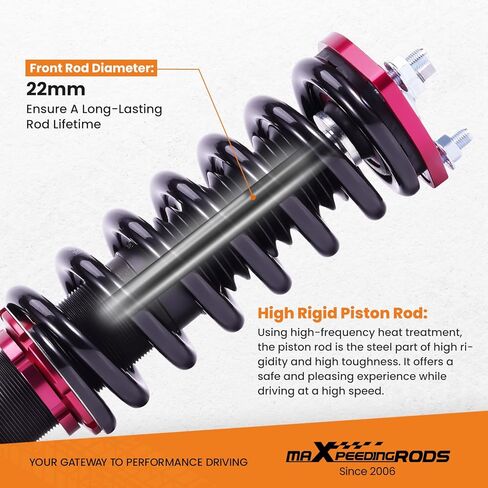 maXpeedingrods Coilovers for Lexus IS300 2000-2005, for Lexus IS200 1999-2005, Height Adjustable Coilovers Suspension Kit, Preset Damping Shock Absorber Struts, Lowering Kits Red in Saudi Arabia