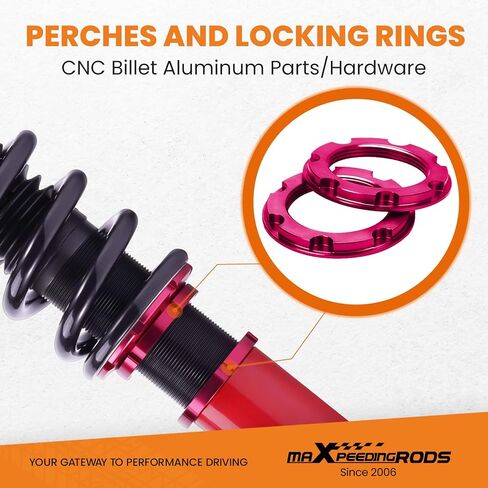 maXpeedingrods Coilovers for Lexus IS300 2000-2005, for Lexus IS200 1999-2005, Height Adjustable Coilovers Suspension Kit, Preset Damping Shock Absorber Struts, Lowering Kits Red in Saudi Arabia