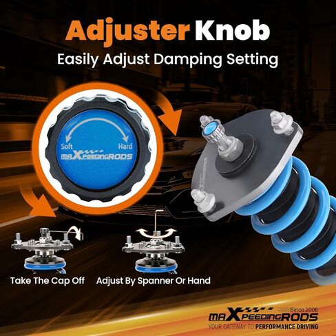 maXpeedingrods Coilover for Lexus SC430 2001-2010, 24 Levels Damper Adjustable Coilovers Suspension Kit Strut, Height Adjustable Shock Absorber Struts, T6 Upgraded Lowering Kits Blue in Saudi Arabia
