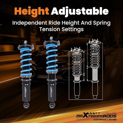 maXpeedingrods Coilover for Lexus SC430 2001-2010, 24 Levels Damper Adjustable Coilovers Suspension Kit Strut, Height Adjustable Shock Absorber Struts, T6 Upgraded Lowering Kits Blue in Saudi Arabia