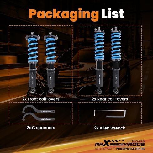 maXpeedingrods Coilover for Lexus SC430 2001-2010, 24 Levels Damper Adjustable Coilovers Suspension Kit Strut, Height Adjustable Shock Absorber Struts, T6 Upgraded Lowering Kits Blue in Saudi Arabia