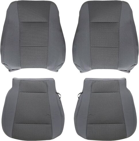 NLQR Front Driver and Passenger Side Bottom & Top Replacement Cloth Seat Covers Gray Compatible with F250 F350 F450 F550 2017 2018 2019 2020 2021 in Saudi Arabia