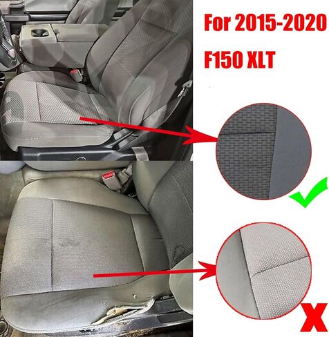 NLQR Front Driver and Passenger Side Bottom & Top Replacement Cloth Seat Covers Gray Compatible with F250 F350 F450 F550 2017 2018 2019 2020 2021 in Saudi Arabia
