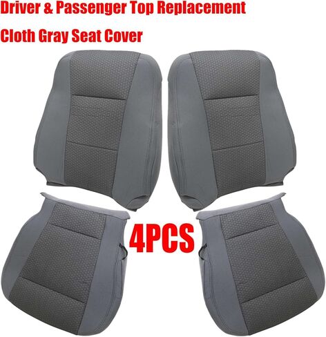 NLQR Front Driver and Passenger Side Bottom & Top Replacement Cloth Seat Covers Gray Compatible with F250 F350 F450 F550 2017 2018 2019 2020 2021 in Saudi Arabia