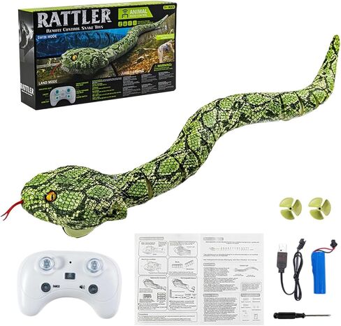 Remote Control Snake Toy,Amphibious RC Snake with Land & Swim Modes, Realistic Bionic Reptile Toy for Kids & Prank Enthusiasts (Brown) in Kuwait