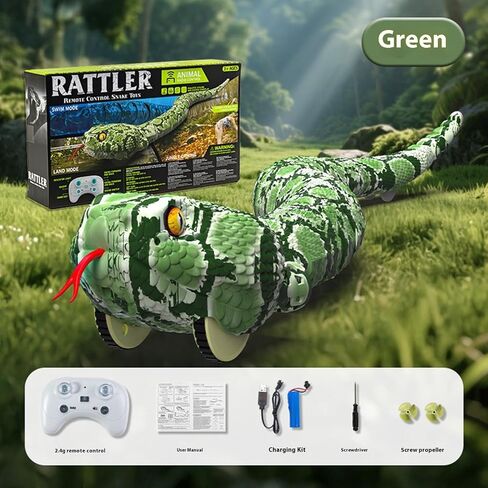 Remote Control Snake Toy,Amphibious RC Snake with Land & Swim Modes, Realistic Bionic Reptile Toy for Kids & Prank Enthusiasts (Brown) in Kuwait