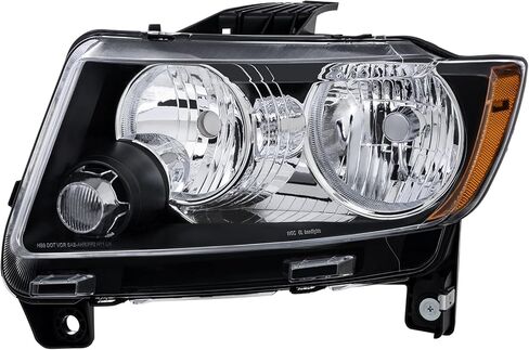 MOSTPLUS Headlight Assembly Compatible for 2011-2013 Jeep Grand Cherokee / 2011-2017 Compass Front Lamp Black Housing Clear Lens Amber Corner (set of 2) in Saudi Arabia