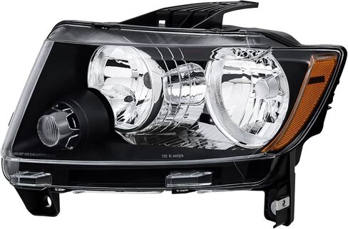 MOSTPLUS Headlight Assembly Compatible for 2011-2013 Jeep Grand Cherokee / 2011-2017 Compass Front Lamp Black Housing Clear Lens Amber Corner (set of 2) in Saudi Arabia