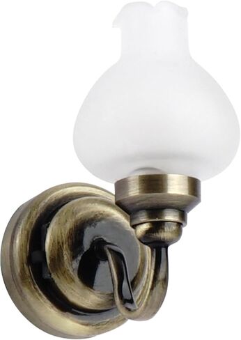 Waldosia 1:12 Scale Dollhouse Miniature LED Gold Tulip Wall Lamp Set of 2 – Vintage Glass Shade Wall Sconces for Mini Rooms & Dioramas in Saudi Arabia