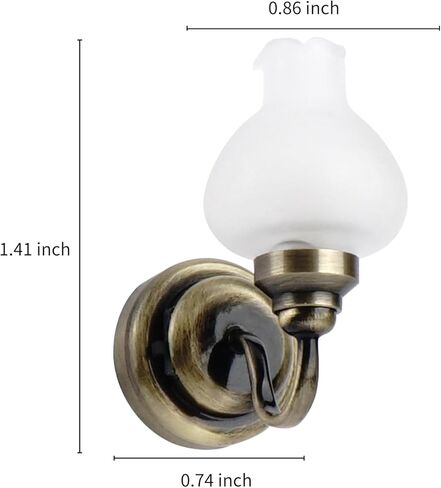Waldosia 1:12 Scale Dollhouse Miniature LED Gold Tulip Wall Lamp Set of 2 – Vintage Glass Shade Wall Sconces for Mini Rooms & Dioramas in Saudi Arabia