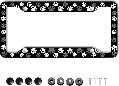 Snow Leopard License Plate Frames Customized Decorative Car Tags Aluminum Metal License Plate Covers Leopard Print License Plate Holder for Men and Women U.S. License Plates Universal with Screws in Kuwait