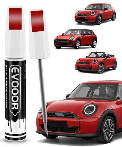 طلاء تشيلي ريد (851) لسيارات Bmw Mini مطابقة تامة 2 في 1 طلاء لإصلاح الرقائق والشقوق مع قطعتين من أدوات التطبيق الدقيقة للاستعمال مرة واحدة in Kuwait