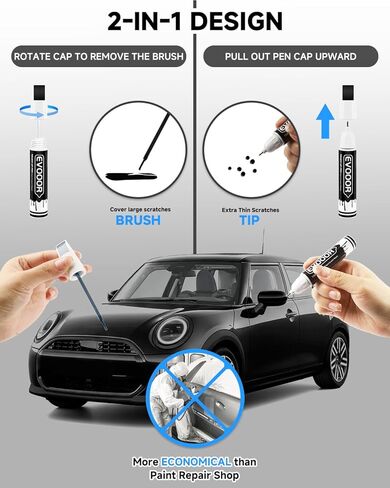 طلاء تشيلي ريد (851) لسيارات Bmw Mini مطابقة تامة 2 في 1 طلاء لإصلاح الرقائق والشقوق مع قطعتين من أدوات التطبيق الدقيقة للاستعمال مرة واحدة in Kuwait