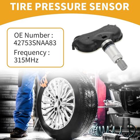 Tire Pressure Sensor No.42753SNAA83 Car TPMS Sensor for Honda Civic 2008-2013 Metal Plastic Rubber Black in Saudi Arabia