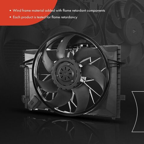 مجموعة مروحة تبريد رادياتير المحرك A-Premium متوافقة مع موديلات مرسيدس بنز - C230 2004-2007، C240 2004-2005، C280 2006-2007، C320 2004-2005، C350 2006-2009، C55 AMG، CLK320، CLK350، CLK500 in Saudi Arabia