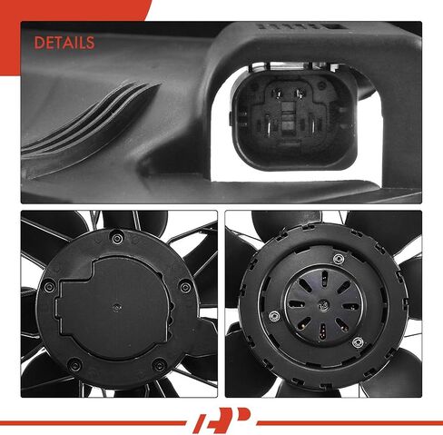 مجموعة مروحة تبريد رادياتير المحرك A-Premium متوافقة مع موديلات مرسيدس بنز - C230 2004-2007، C240 2004-2005، C280 2006-2007، C320 2004-2005، C350 2006-2009، C55 AMG، CLK320، CLK350، CLK500 in Saudi Arabia
