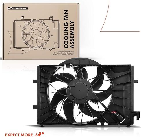 مجموعة مروحة تبريد رادياتير المحرك A-Premium متوافقة مع موديلات مرسيدس بنز - C230 2004-2007، C240 2004-2005، C280 2006-2007، C320 2004-2005، C350 2006-2009، C55 AMG، CLK320، CLK350، CLK500 in Saudi Arabia