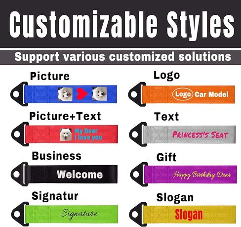 Personalize Tow Strap, Custom Car Decorative Trailer Tow Strap, Car Modification Sports Trailer Belt, Rope Hook in Saudi Arabia
