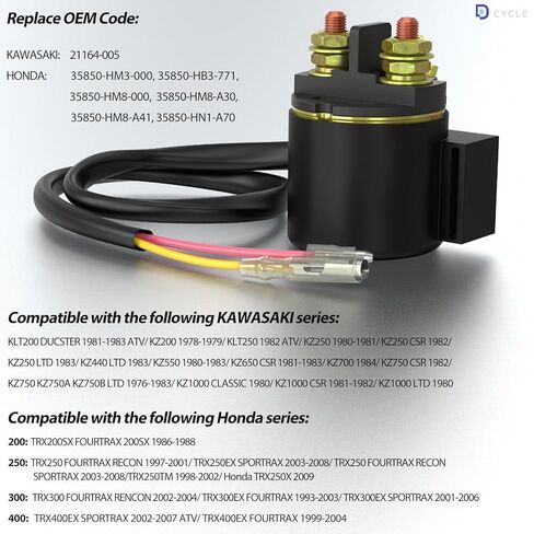 New Upgrade Starter Solenoid Relay for Honda TRX250 FOURTRAX Recon 1997-2001 TRX250EX SPORTRAX 2003-2008 TRX250X 2009 TRX400EX Sportrax 2002-2007 TRX300EX Sportrax 2001-2006 TRX300EX in Kuwait
